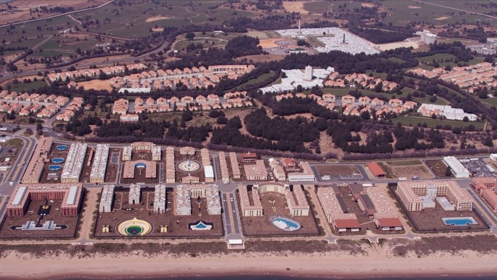 Oleaje en la orilla de Playa de Islantilla, costa de Isla Cristina / Lepe