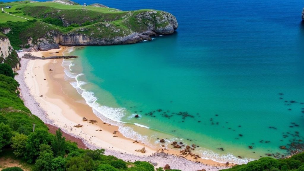 Panorámica de Playa de La Ballota, Asturias
