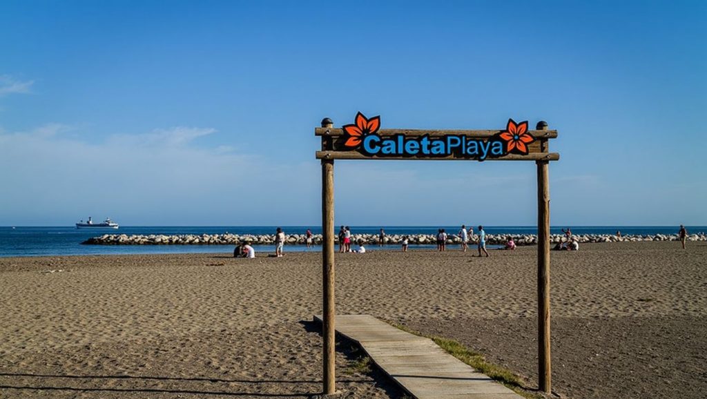 Vista general de Playa de la Caleta, Málaga