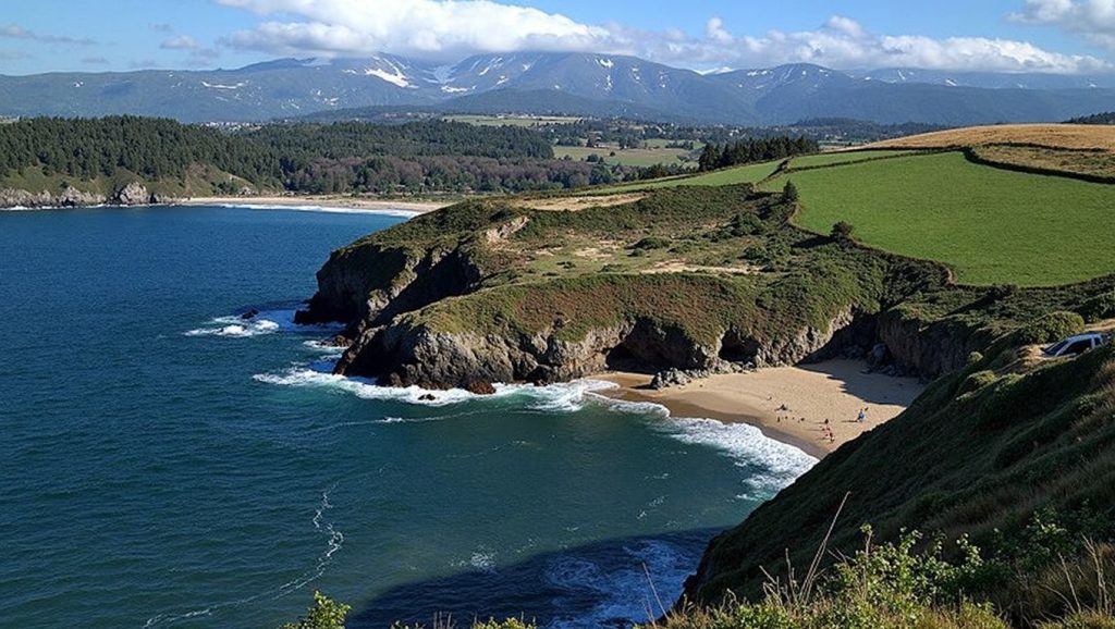 Ría y costa de Playa de La Coaña en Laviana, Asturias