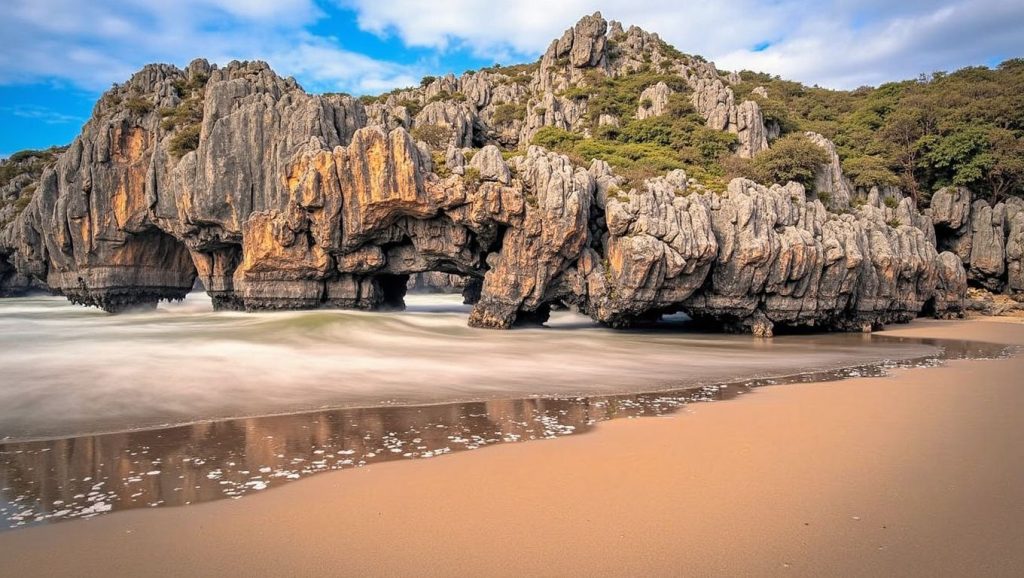 Panorámica de Playa de la Conchiquina, Asturias