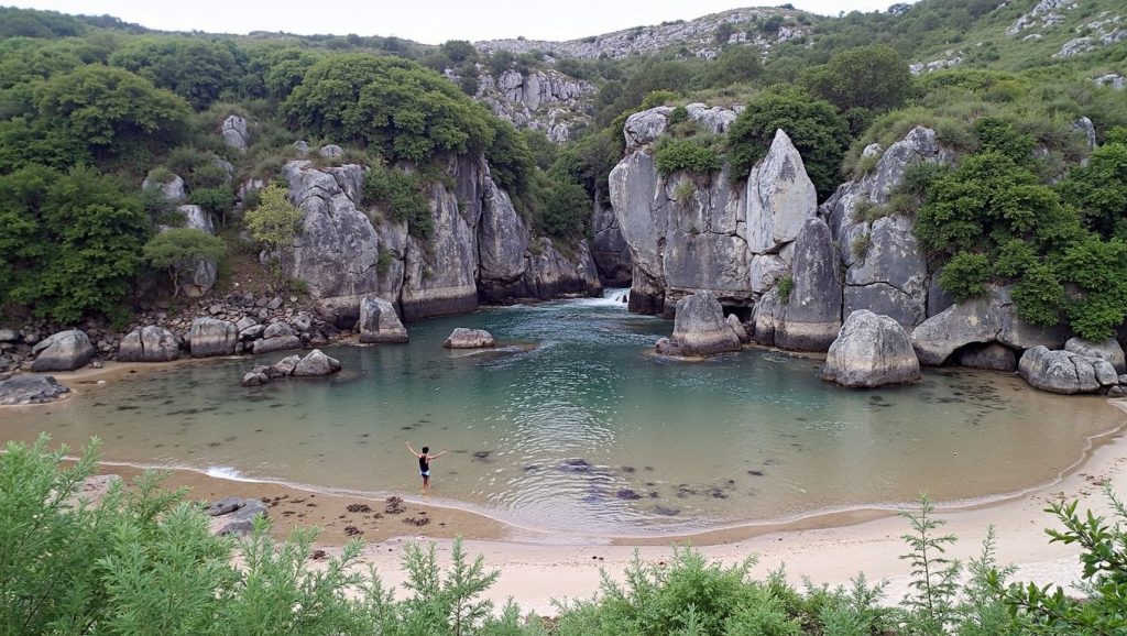 Entorno natural de Playa de la Estaca o Perceberos en Asturias