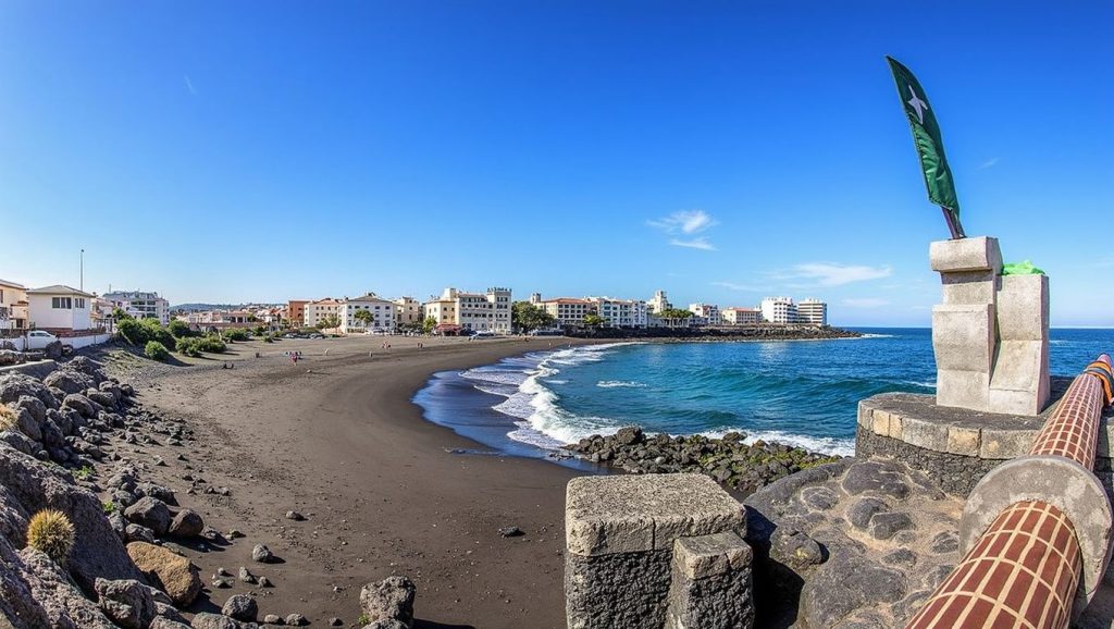 Arena volcánica de Playa de la Garita, Haría (Lanzarote)