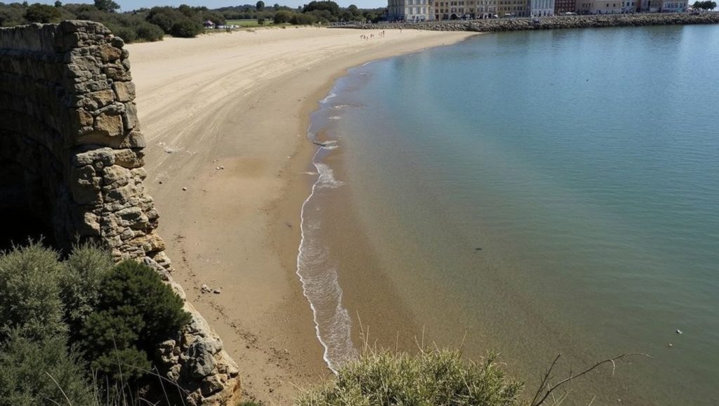 Olas rompiendo en Playa de la Muralla, El Puerto de Santa María