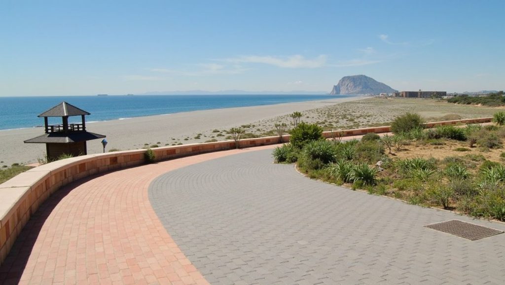 Oleaje en la orilla de Playa de la Pelá, costa de Torrenueva Costa