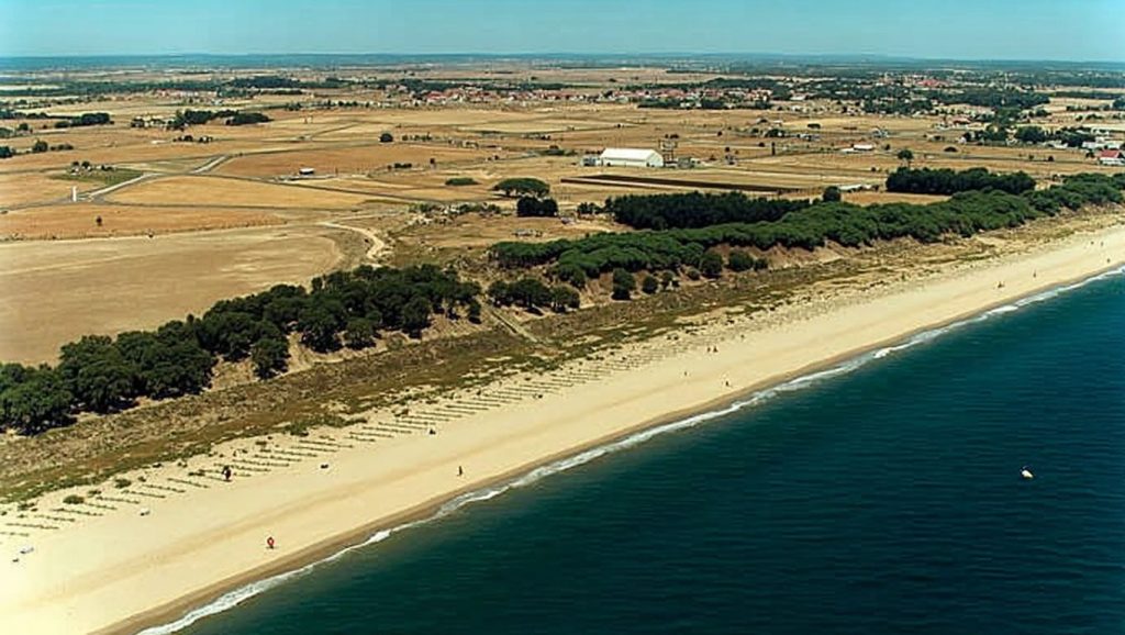 Amplia vista de Playa de la Redondela / Cruce de la Redondela, Isla Cristina, Huelva