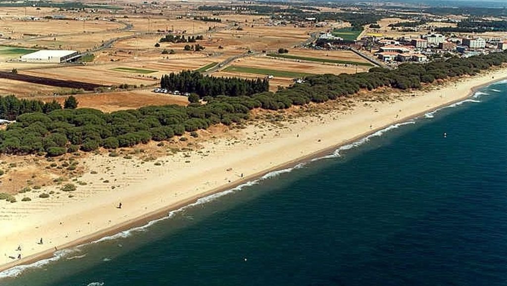 Orilla tranquila de Playa de la Redondela / Cruce de la Redondela, playa de Isla Cristina