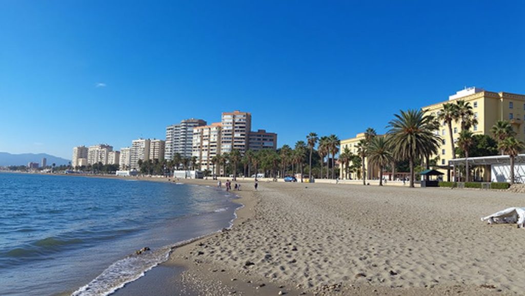Acceso a Playa de La Represa desde el aparcamiento, Marbella