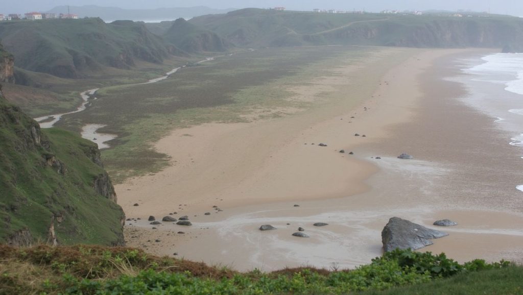 Ría y costa de Playa de la Ribera en Gozón, Asturias