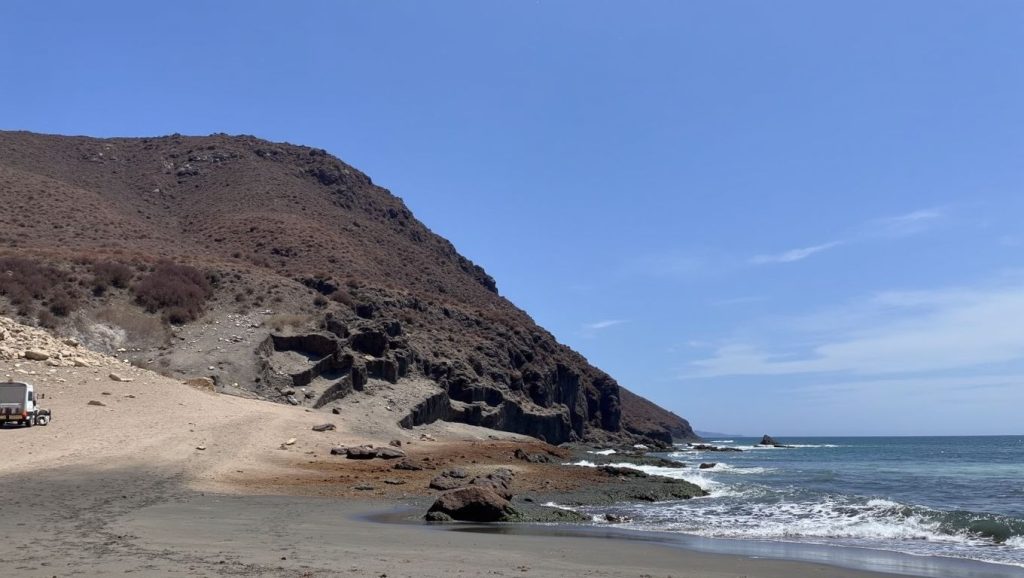 Panorámica de Playa de la Tejita zona naturista, Tenerife
