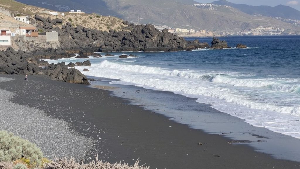 Arena volcánica de Playa de la Viuda, Candelaria (Tenerife)