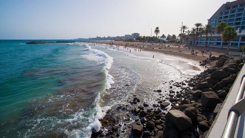 Aguas de Playa de las Burras en San Bartolomé de Tirajana (Maspalomas) (Gran Canaria)