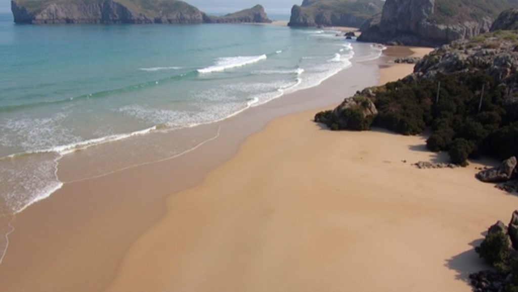 Panorámica de Playa de las Cámaras, Asturias
