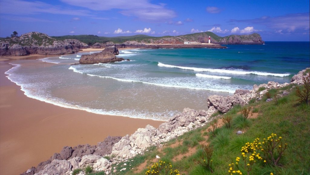 Ría y costa de Playa de las Cámaras en Asturias, Asturias