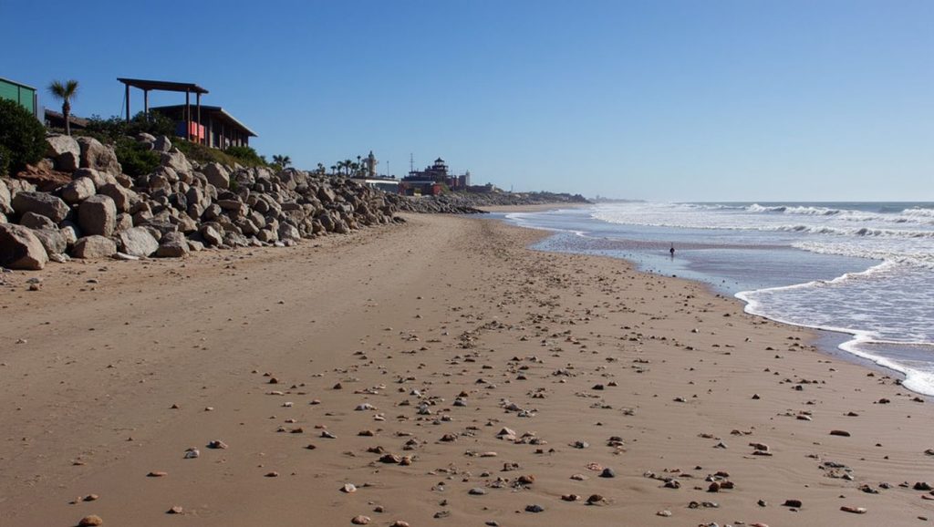 Playa Tres Piedras desde la arena, Chipiona, Cádiz