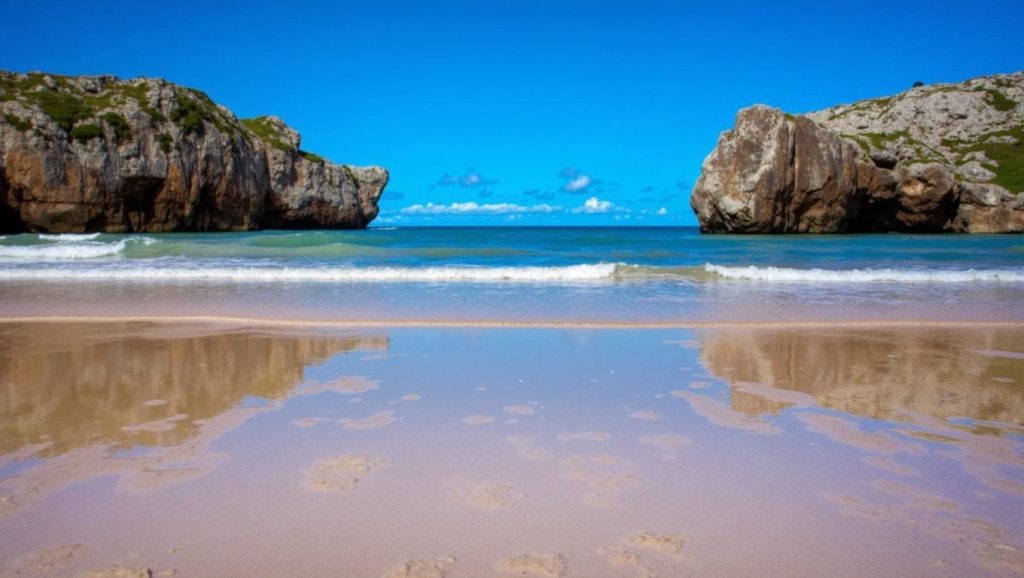 Panorámica de Playa de Los Campos, Asturias