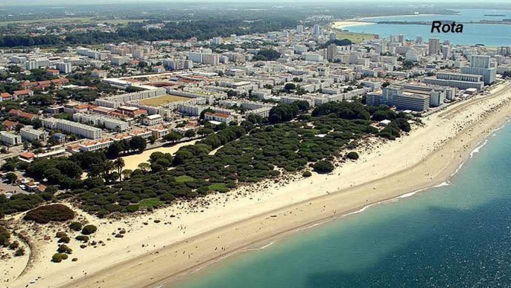 Arena y orilla en Playa de Los Corrales, Rota, Cádiz