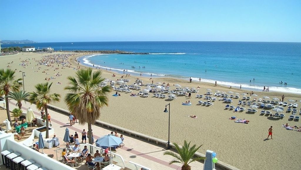Panorámica de Playa de Los Cristianos, Tenerife