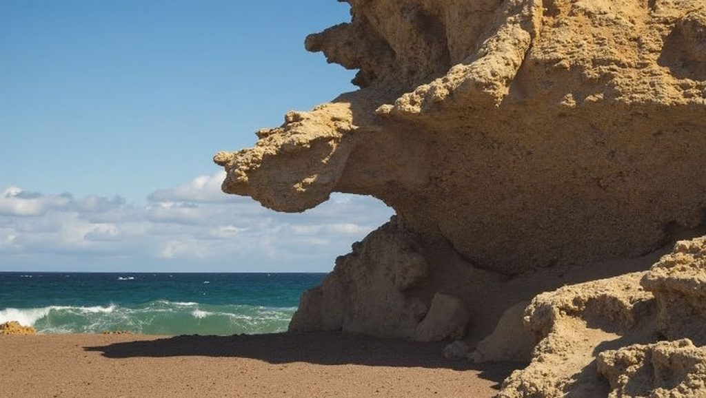 Arena y orilla en Playa de Los Escullos, Níjar, Almería
