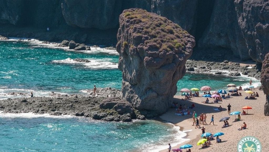 Orilla tranquila de Playa de Los Muertos, playa de Carboneras