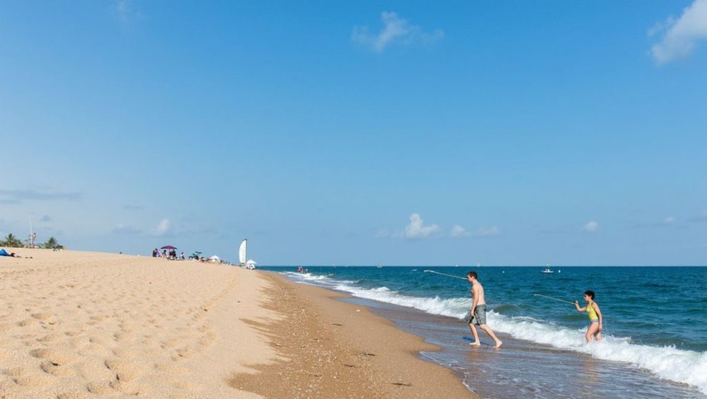 Playa Pinos desde la arena, Marbella, Málaga