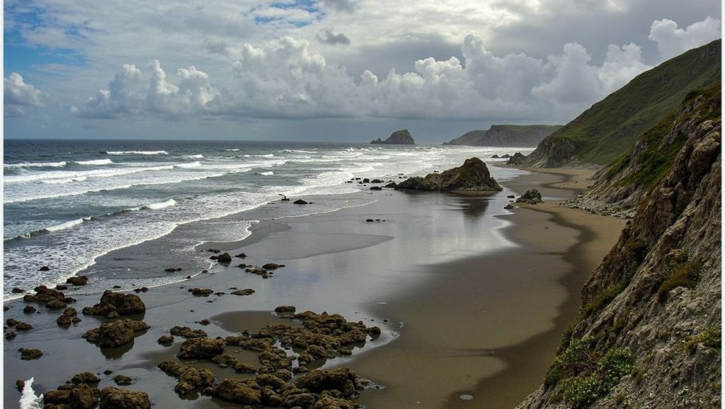 Entorno natural de Playa de los Quebrantos en Asturias