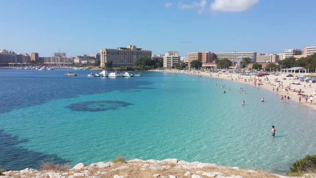 Olas rompiendo en Playa de Magaluf, Calvià