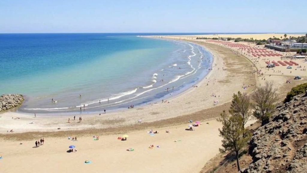 Dunas y playa de Playa de Maspalomas en San Bartolomé de Tirajana (Maspalomas), Gran Canaria