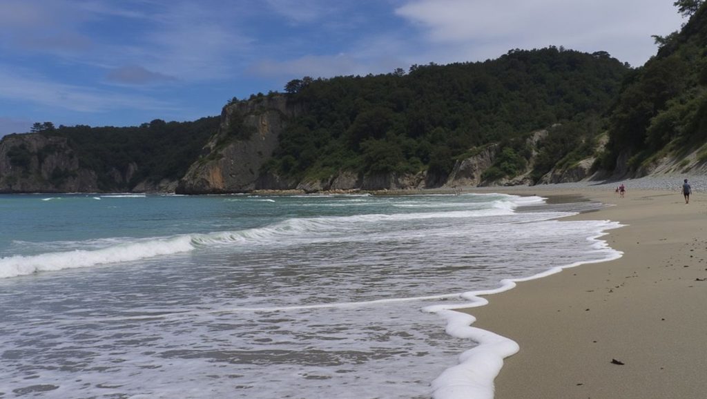 Entorno natural de Playa de Oleiros en Asturias