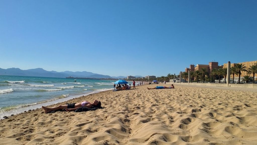 Panorámica de Playa de Palma con arena y mar, Palma