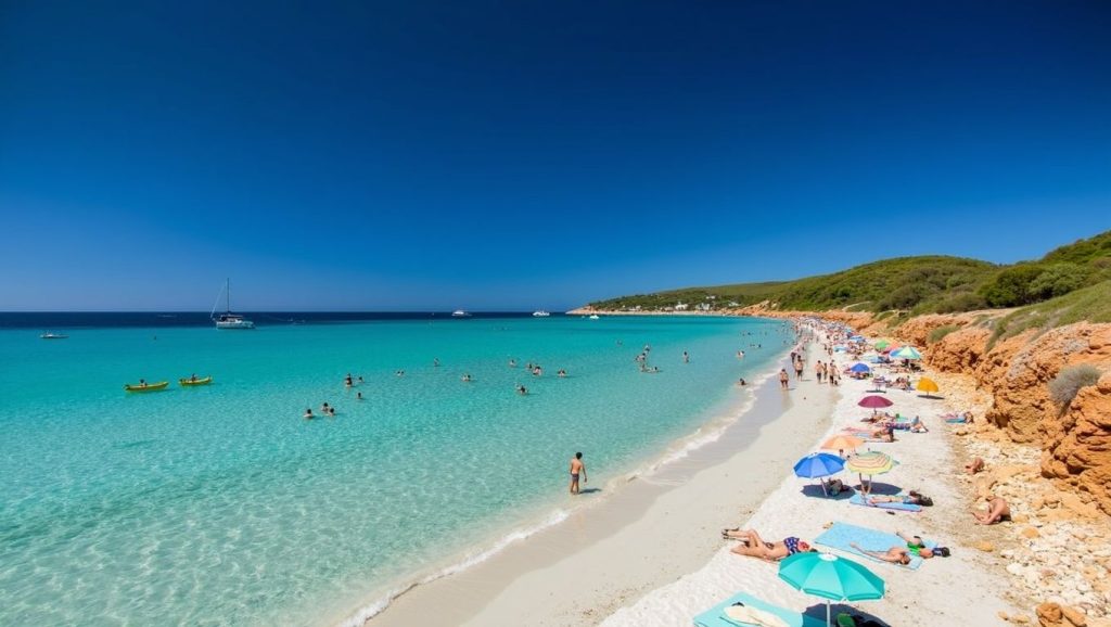 Olas rompiendo en Playa de Palmanova, Calvià