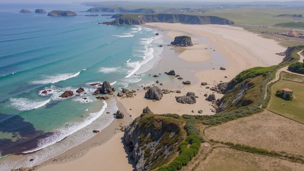 Entorno natural de Playa de Peñarrubia en Asturias