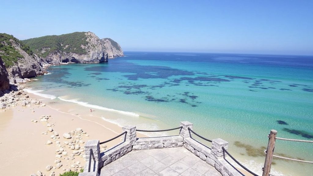 Entorno natural de playa de Pendueles o Castiellu en Asturias