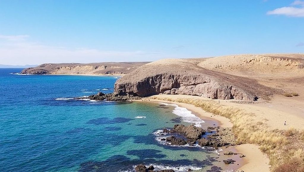 Arena volcánica de Playa de Puerto Muelas, Yaiza (Lanzarote)