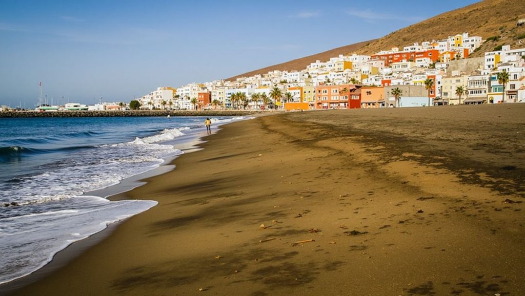 Arena volcánica de Playa de Puerto Rico, Mogán (Gran Canaria)