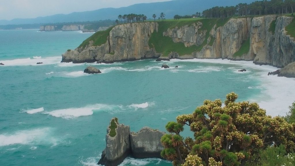 Entorno natural de Playa de Ribón en Asturias