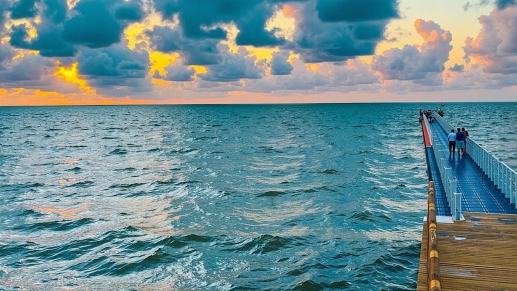 Oleaje en la orilla de Playa de Riviera del Sol, costa de Mijas