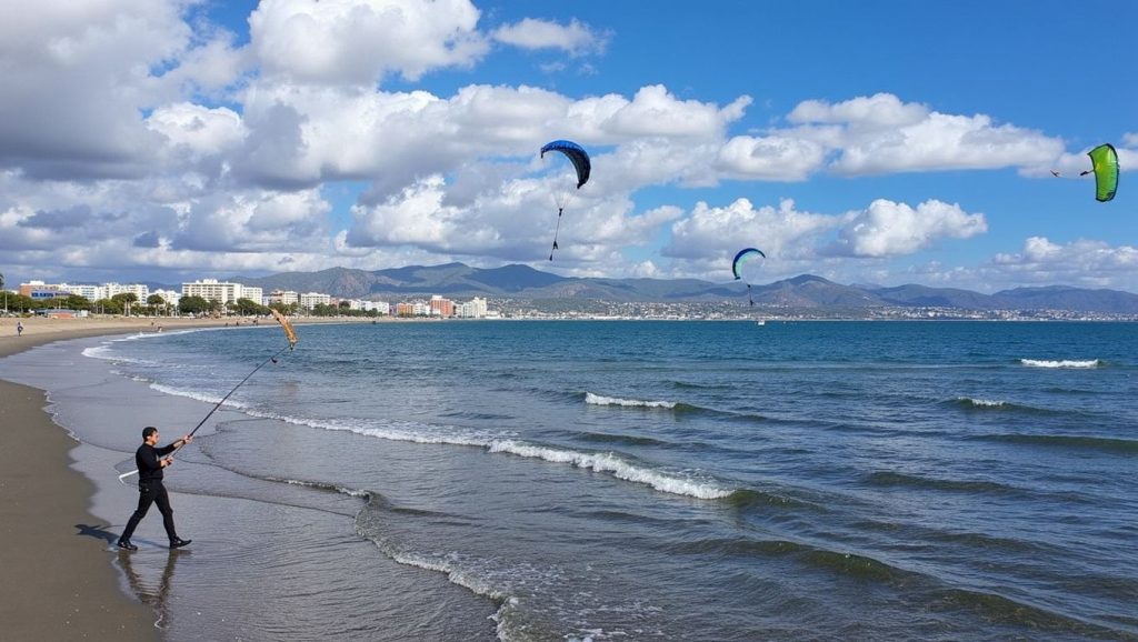 Primer plano de la orilla de Playa de Sacaba, Málaga