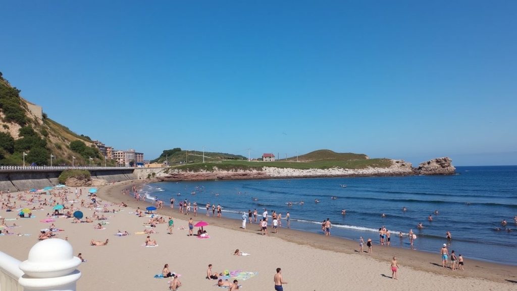 Panorámica de Playa de Salinas, Asturias