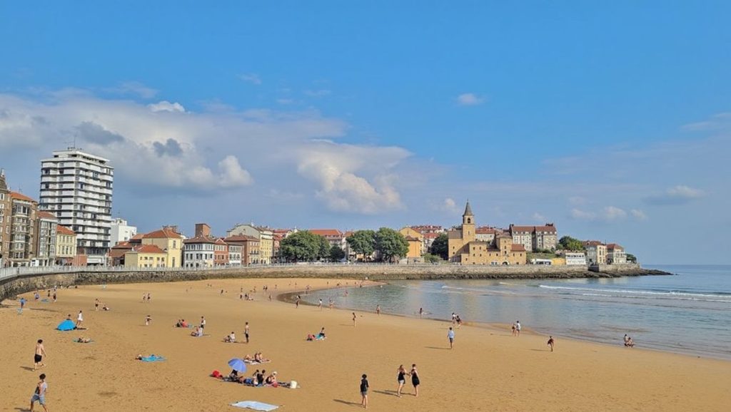 Aguas de Playa de San Lorenzo en Asturias (Asturias)