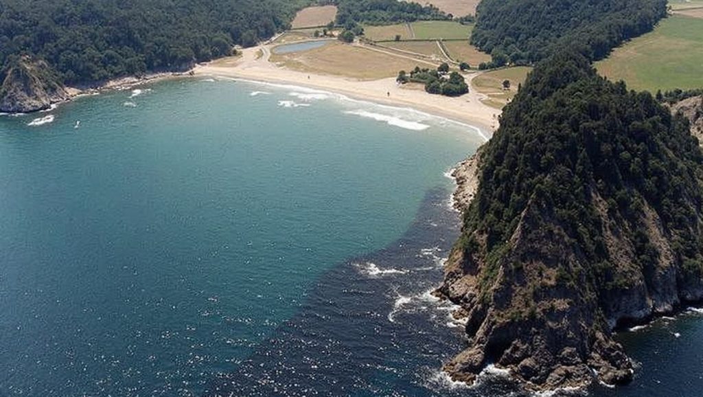 Entorno natural de Playa de San Pedru la Ribera en Asturias