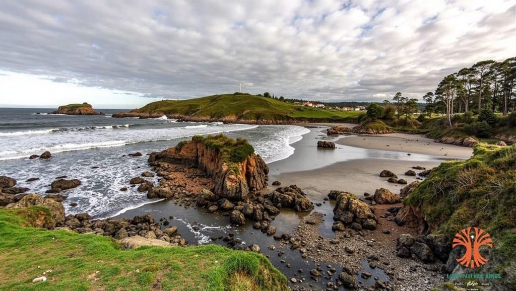 Ría y costa de Playa de Santa María del Mar en Asturias, Asturias