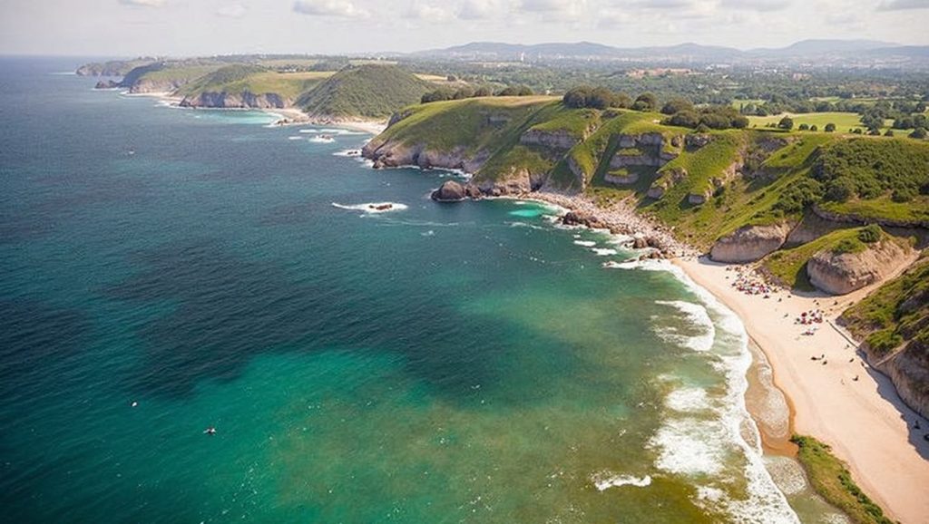Olas y surf en Playa de Serín, Asturias (Asturias)
