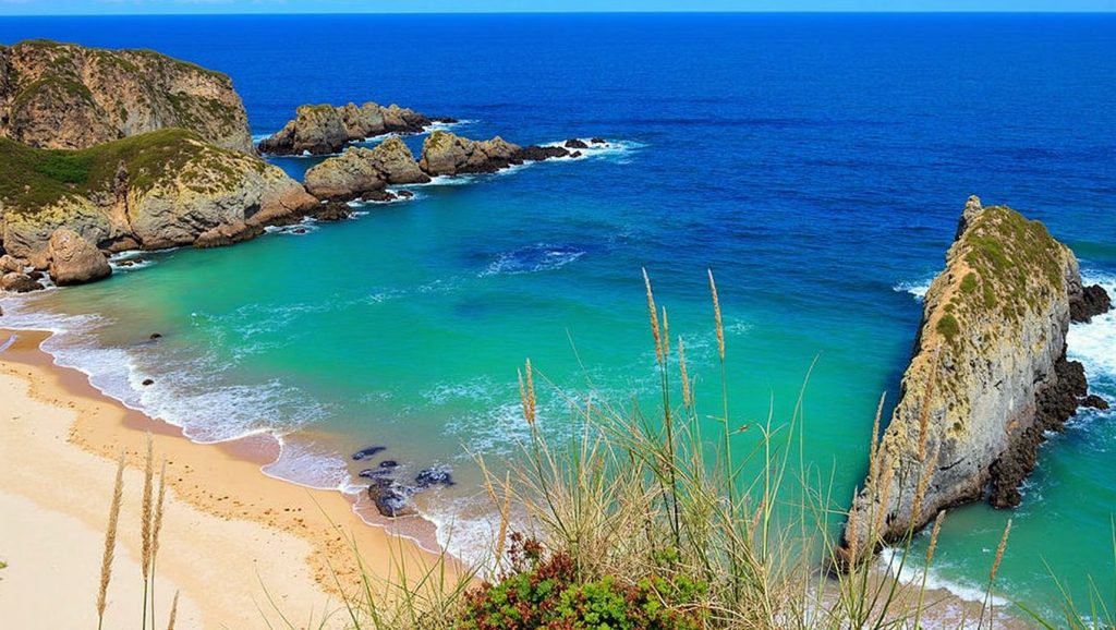 Entorno natural de Playa de Serantes en Asturias
