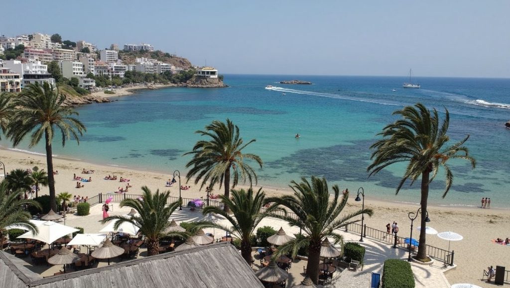 Vista de Playa de Talamanca desde la orilla, Eivissa