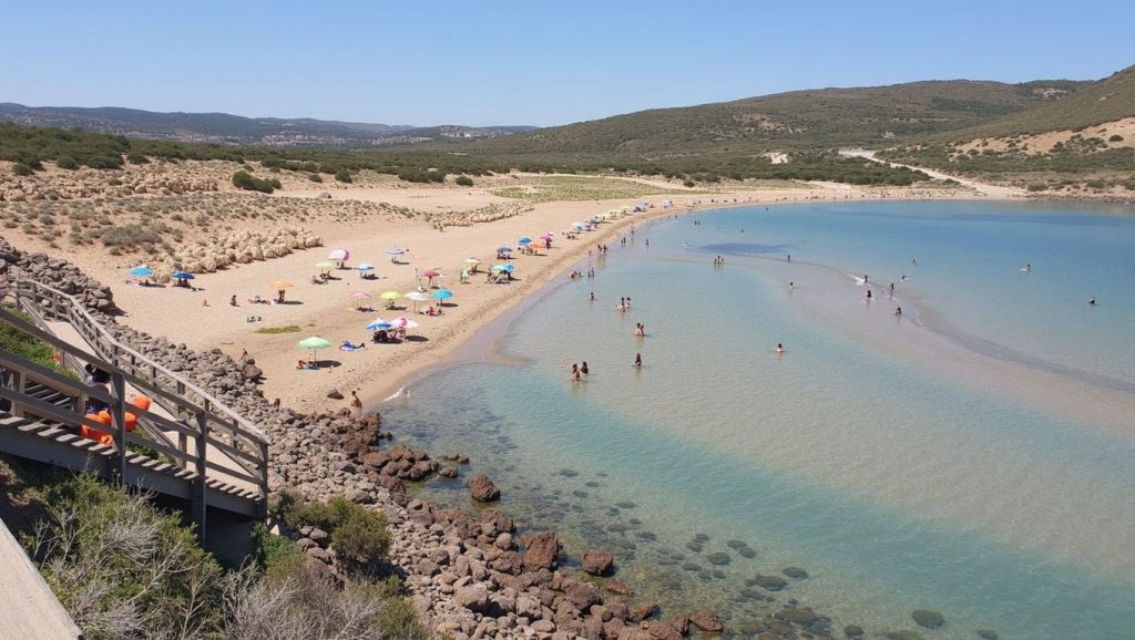 Amplio horizonte marino en Playa de Talamanca, Eivissa