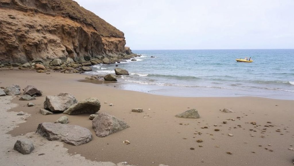 Arena volcánica de Playa de Tiritaña, Mogán (Gran Canaria)