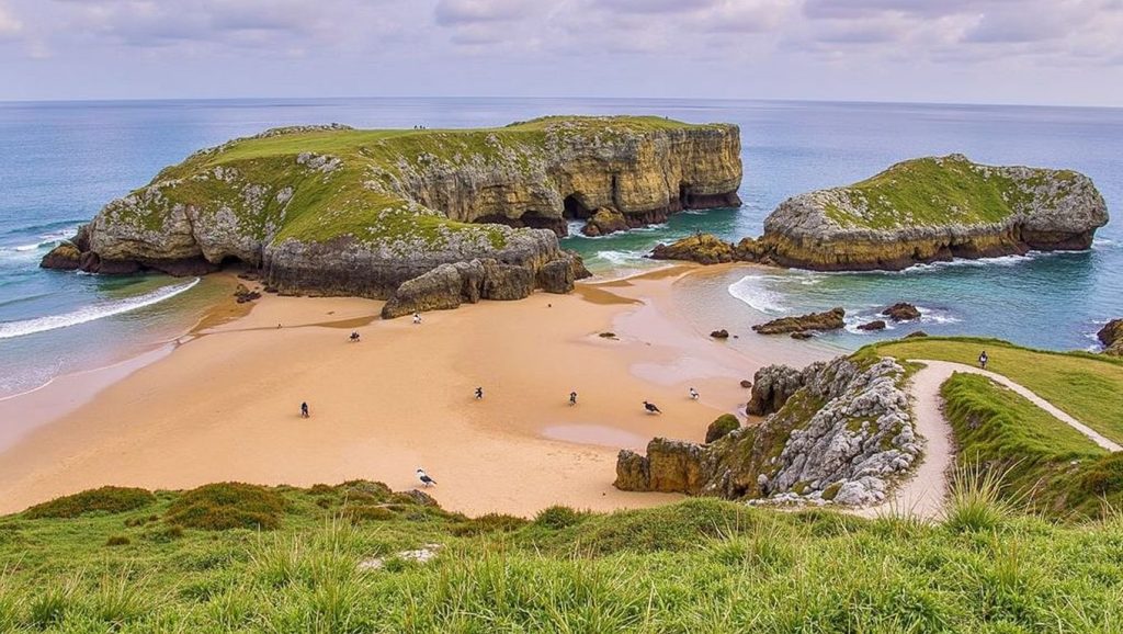 Ría y costa de Playa de Villaneuva en Llanes, Asturias