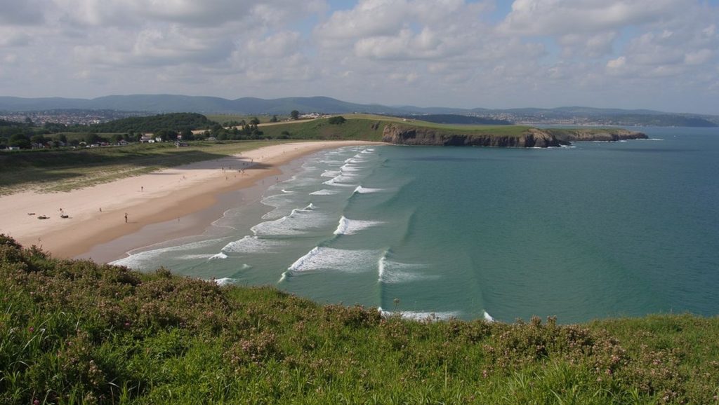 Entorno natural de Playa de Xagó en Asturias