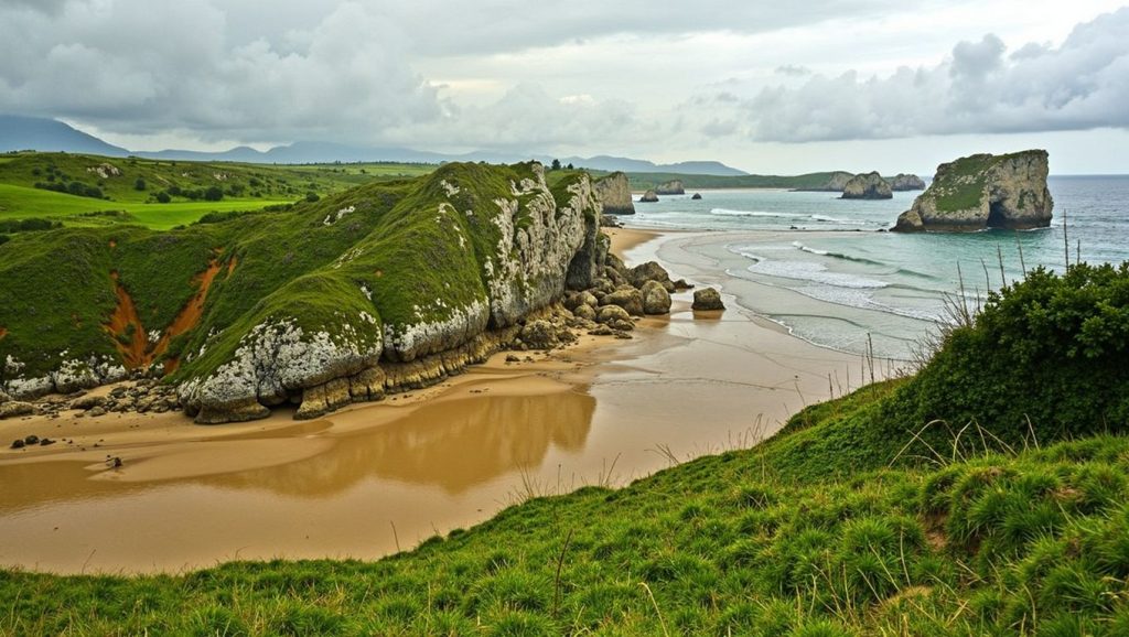 Entorno natural de Playa del Aguión en Asturias